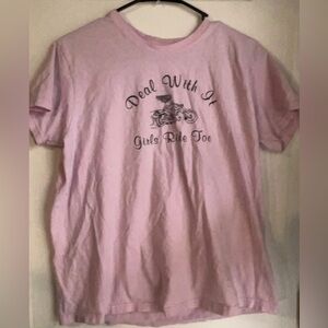 Girls Ride Too Pink Women’s Large T-Shirt Perfect Condition